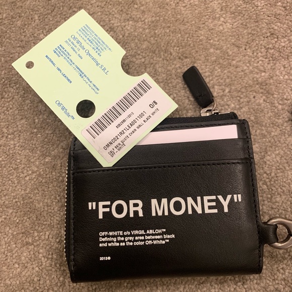 Off-White calf skin quote chain wallet - Picture 3 of 6